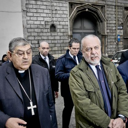 De Laurentiis dal cardinale Sepe:<br />"Il Napoli non &egrave; pi&ugrave; Cenerentola"