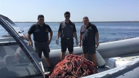 Brindisi, pesca di frodo nella riserva naturale di Torre Guaceto: recuperata rete di 1,5 chilometri