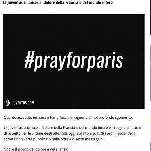 Attentati Parigi, la Juventus sceglie il silenzio: "Lutto e rispetto"