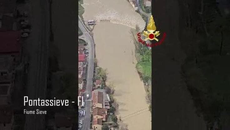 In volo sulla Sieve in piena fino al lago di Bilancino