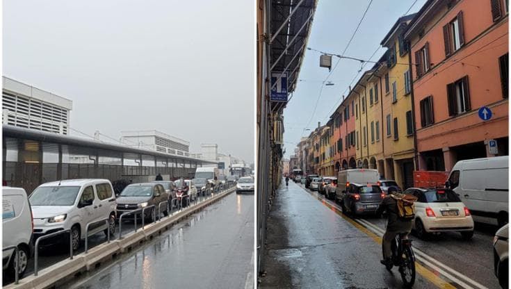 Nuovi cantieri e ingorghi, lunghe code di auto e bus a Bologna dalla periferia al centro
