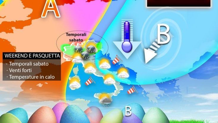 Previsioni meteo: sabato con qualche temporale, a Pasqua e Pasquetta sole e vento