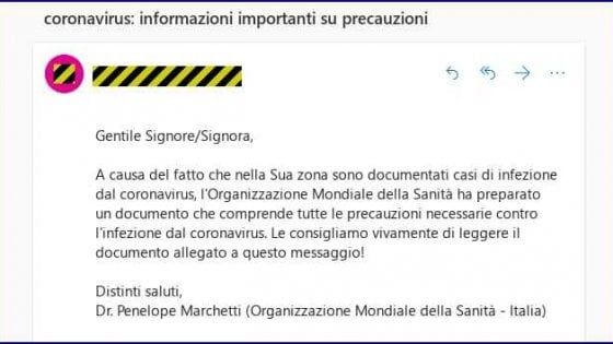Coronavirus, attenti al malware: l'email (falsa) dell'Oms nasconde una cybertruffa