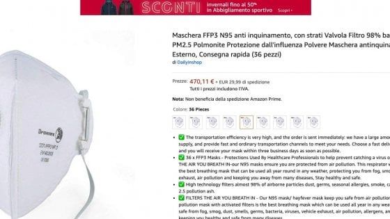 Coronavirus, prezzi alle stelle per gel e mascherine: Amazon bacchetta gli speculatori in Italia e all’estero