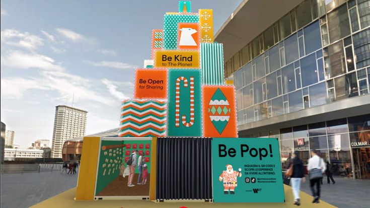 L’albero di Natale “pop” in piazza Gae Aulenti: stanze interattive con gli idoli social al posto di stelle e palline
