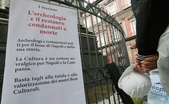 La protesta di archeologi e restauratori per il centro storico