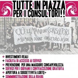 Consultori in piazza a Roma il primo febbraio. Presidio alla Regione Lazio. "Vogliamo più risorse"