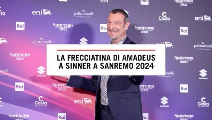 Sanremo 2024, la frecciatina di Amadeus a Sinner mentre saluta Federica Brignone