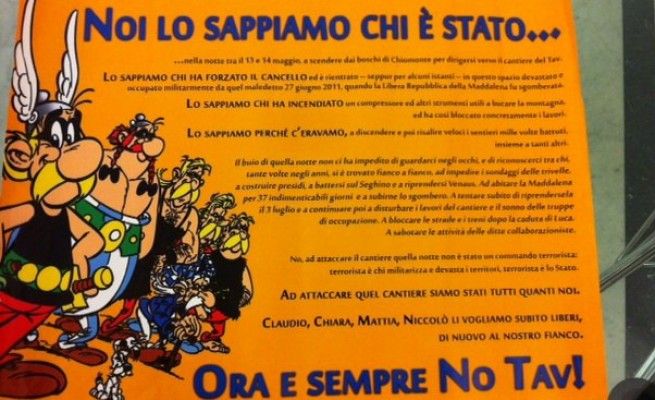 Attaccano manifesti No Tav, <br />due attivisti denunciati a Bologna