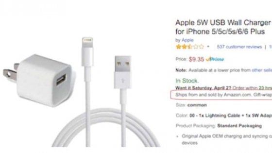 Apple: ''Su Amazon accessori falsi al 90%''