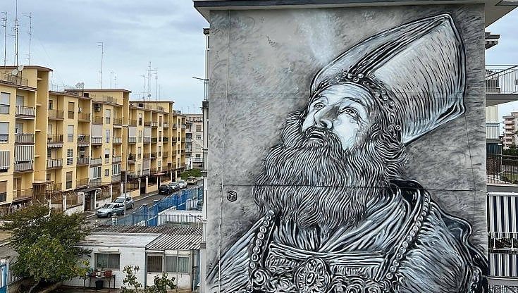 Bari, san Nicola patrono della street art: pronto il quarto murale. E' firmato da C215: "E' stato come dipingere un amico"