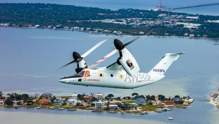 Leonardo AW609, il convertiplano che decolla anche dal giardino