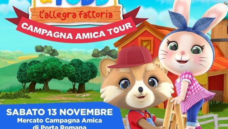 Summer & Todd, i protagonisti della serie animata Rainbow al mercato Coldiretti di Porta Romana