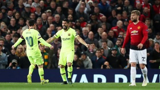 Champions, Manchester United-Barcellona 0-1: decide un autogol di Shaw