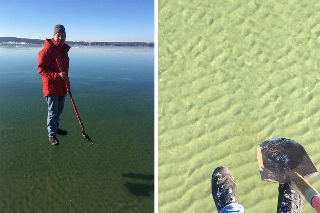 Usa, l'illusione del lago ghiacciato: così trasparente da sembrare un fotomontaggio