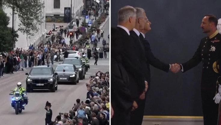 Norvegia, l'arrivo di re Haakon al Palazzo reale e il primo incontro con i membri del governo