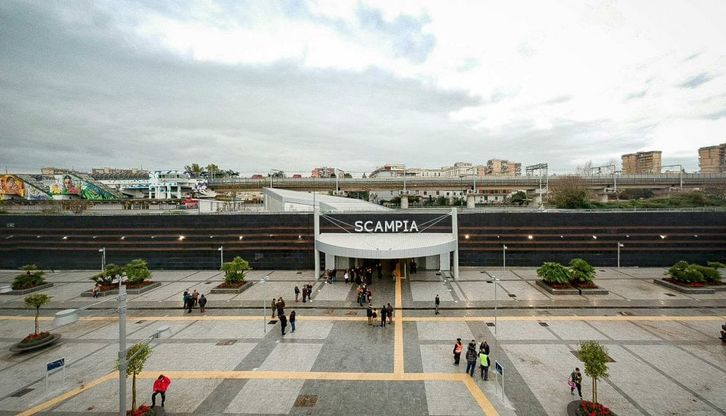 La nuova stazione della metropolitana a Scampia