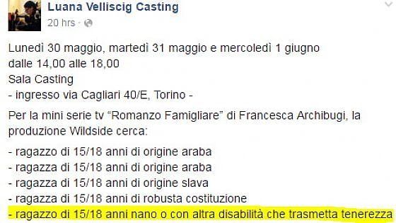 "Cercasi nano o disabile che trasmetta tenerezza", il casting torinese finisce nella bufera