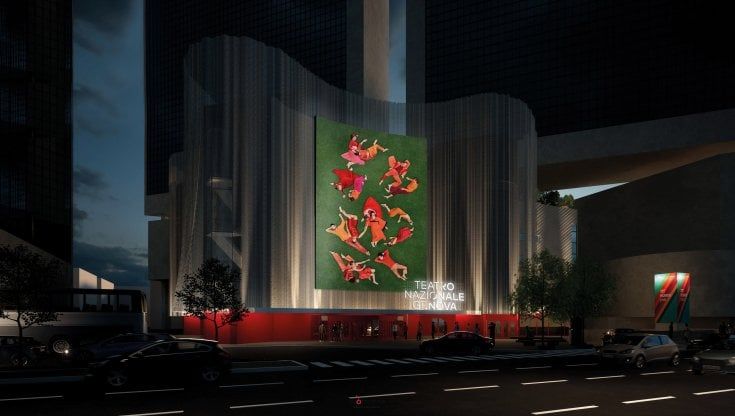 Genova, il Teatro Nazionale cambia look: la facciata diventa un grande sipario