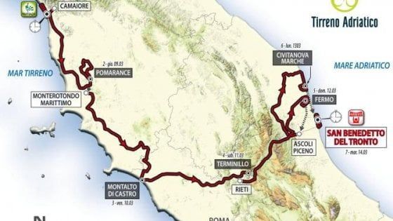 Tirreno-Adriatico all'insegna della solidarietà: la corsa nelle zone terremotate