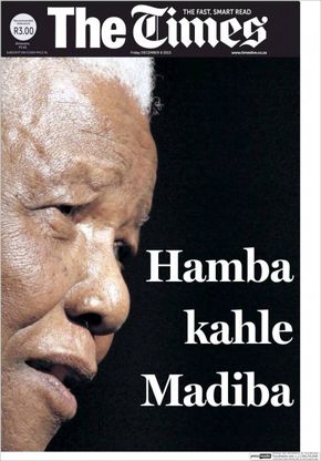Nelson Mandela &egrave; morto, le prime pagine da tutto il mondo / 1