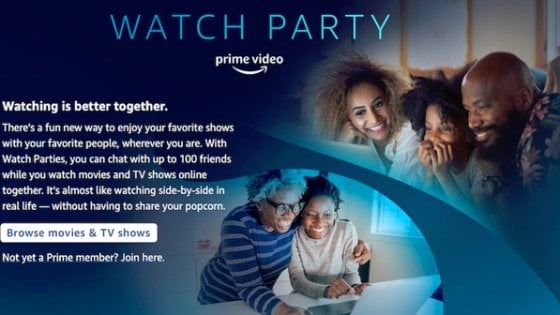 Amazon lancia Watch Party: film e serie tv da vedere insieme, a distanza