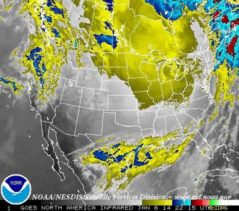 Freddo record negli Usa: le immagini dal satellite