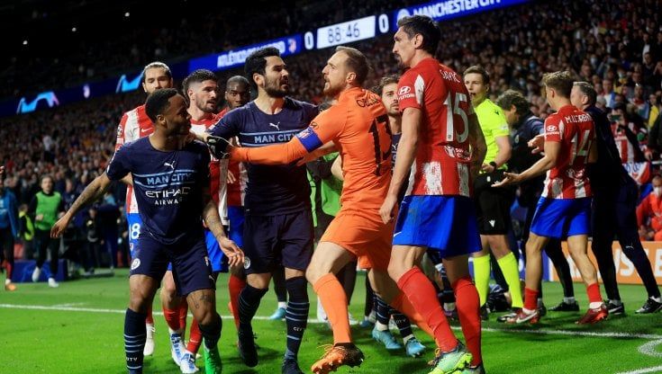 Manchester City in semifinale di Champions: 0-0 con l'Atletico Madrid tra sofferenza e rissa finale
