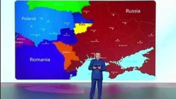 La mappa di Medvedev: l’Ucraina divisa tra Russia, Polonia, Romania e Ungheria