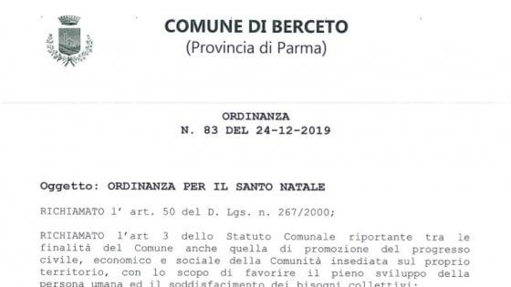 Berceto, l'ordinanza di Natale del sindaco: "Riempite di gioia tutti quelli che incontrate"