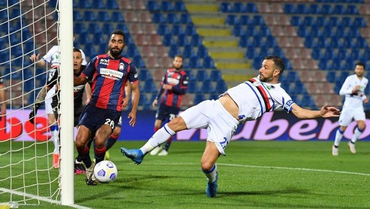 Crotone-Sampdoria 0-1, Quagliarella lancia i blucerchiati al nono posto