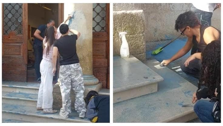 “La scuola è nostra, puliamo noi”. Dagli studenti schiaffo ai vandali che hanno sfregiato il liceo