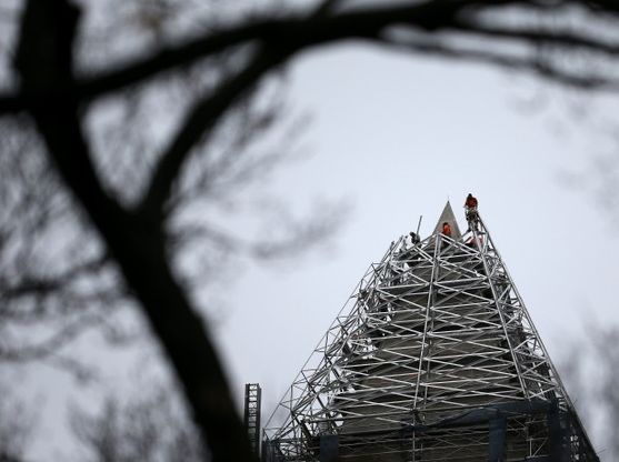 Washington Monument, via le impalcature