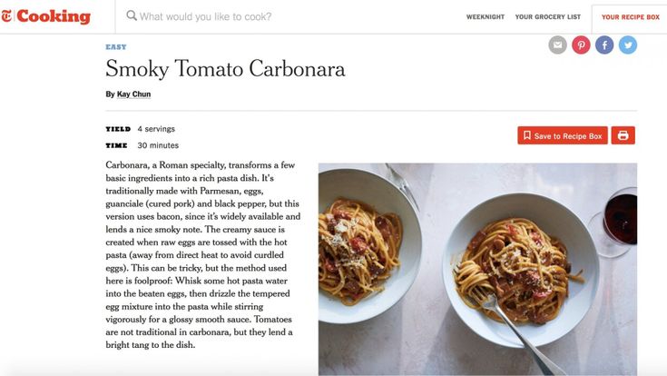 Le ricette italiane stravolte sul NYT