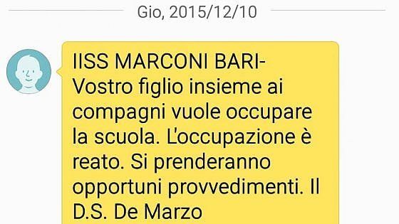 'Buona scuola', istituti occupati a Bari. Sms della preside: "I vostri figli commettono un reato"