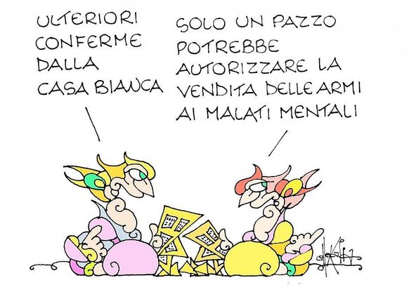 Trump e i controlli sulle armi: la vignetta di Ellekappa
