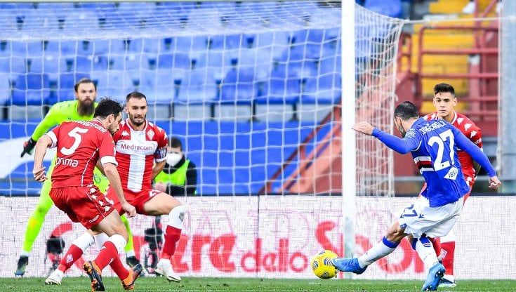 Sampdoria-Fiorentina 2-1, Quagliarella entra dalla panchina e decide