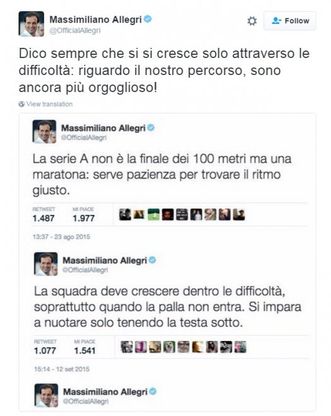 Juventus campione d'Italia, la rivincita di Allegri: ripubblica i tweet della crisi