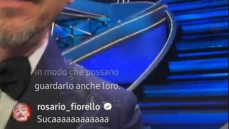 Fiorello risponde ad Amadeus durante la diretta Instagram Sanremo: "Suca!"
