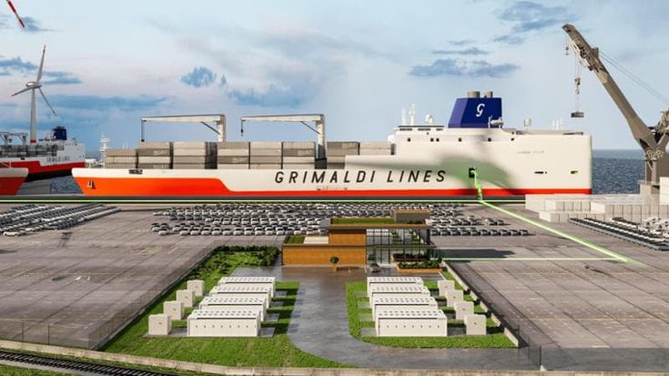 Grimaldi: primo impianto di energia elettrica da terra per navi nel porto di Anversa