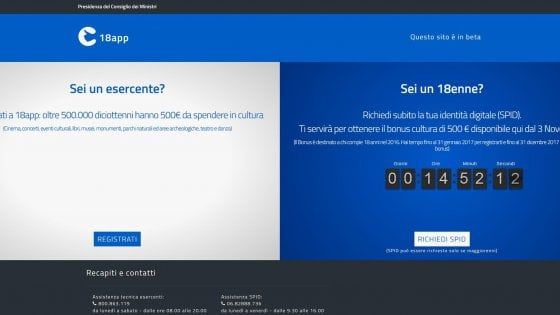 Bonus di 500 euro in cultura per i 18enni, da oggi possibile richiederlo