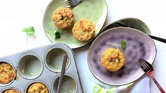 Mini frittatine di riso Basmati, verdure e farina di ceci