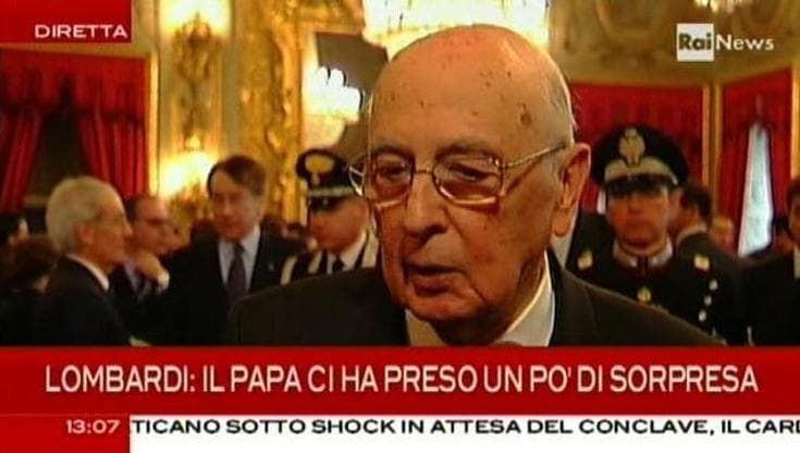 Papa, Napolitano: "Gesto di straordinario coraggio"
