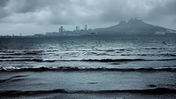 Il mare si alza sulla città diroccata