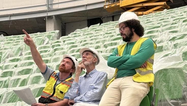 Nuovo Palasport di Genova, sopralluogo di Renzo Piano prima dell’inaugurazione