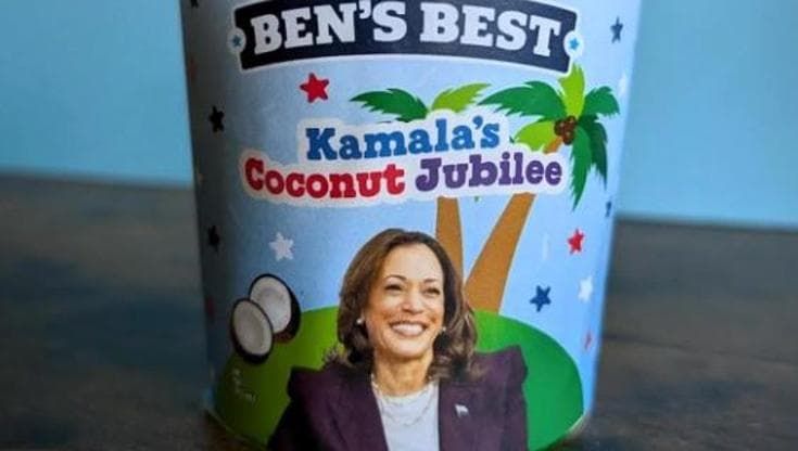 La campagna del gelato: per Kamala Harris un nuovo gusto al cocco e caramello in 20 Stati Usa