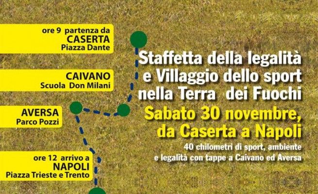 Terra dei fuochi, staffetta della legalit&agrave; <br />in bici da Caserta a Napoli