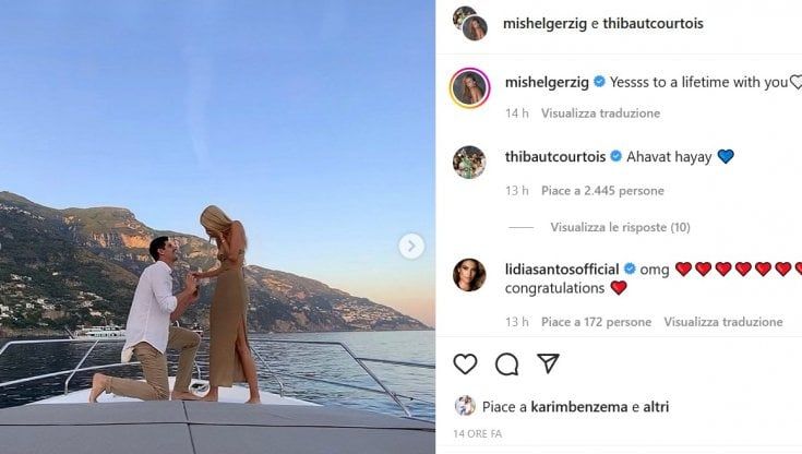 Courtois, proposta di matrimonio davanti al mare di Positano