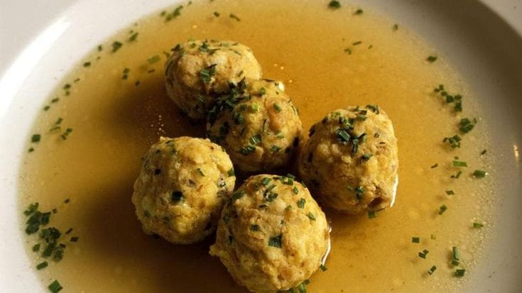 Canederli in broth, an Alpine classic