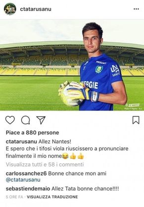 Fiorentina, l'addio di Tatarusanu (con frecciatina) ai tifosi viola